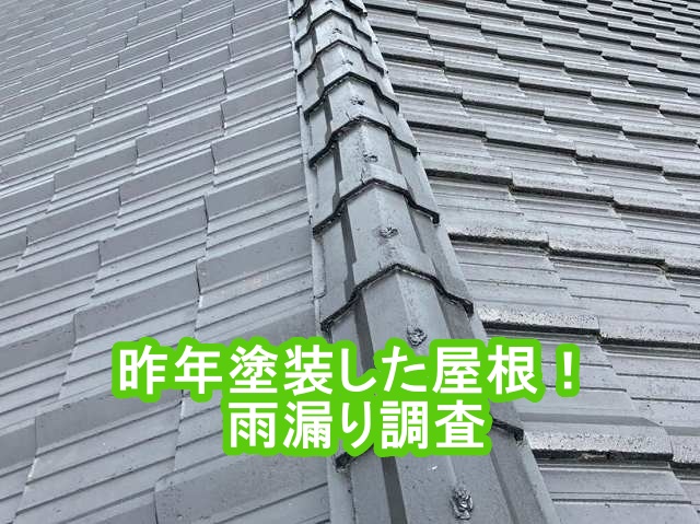 昨年塗装したばかりのセメント瓦　築40年